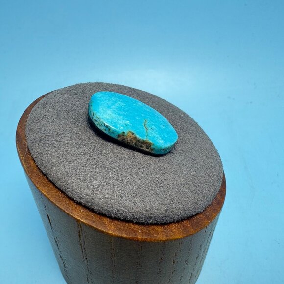 Natural Turquoise Slab w/ Host Rock Freeform Oval Loose Stone .75" x .50" - Picture 3 of 9